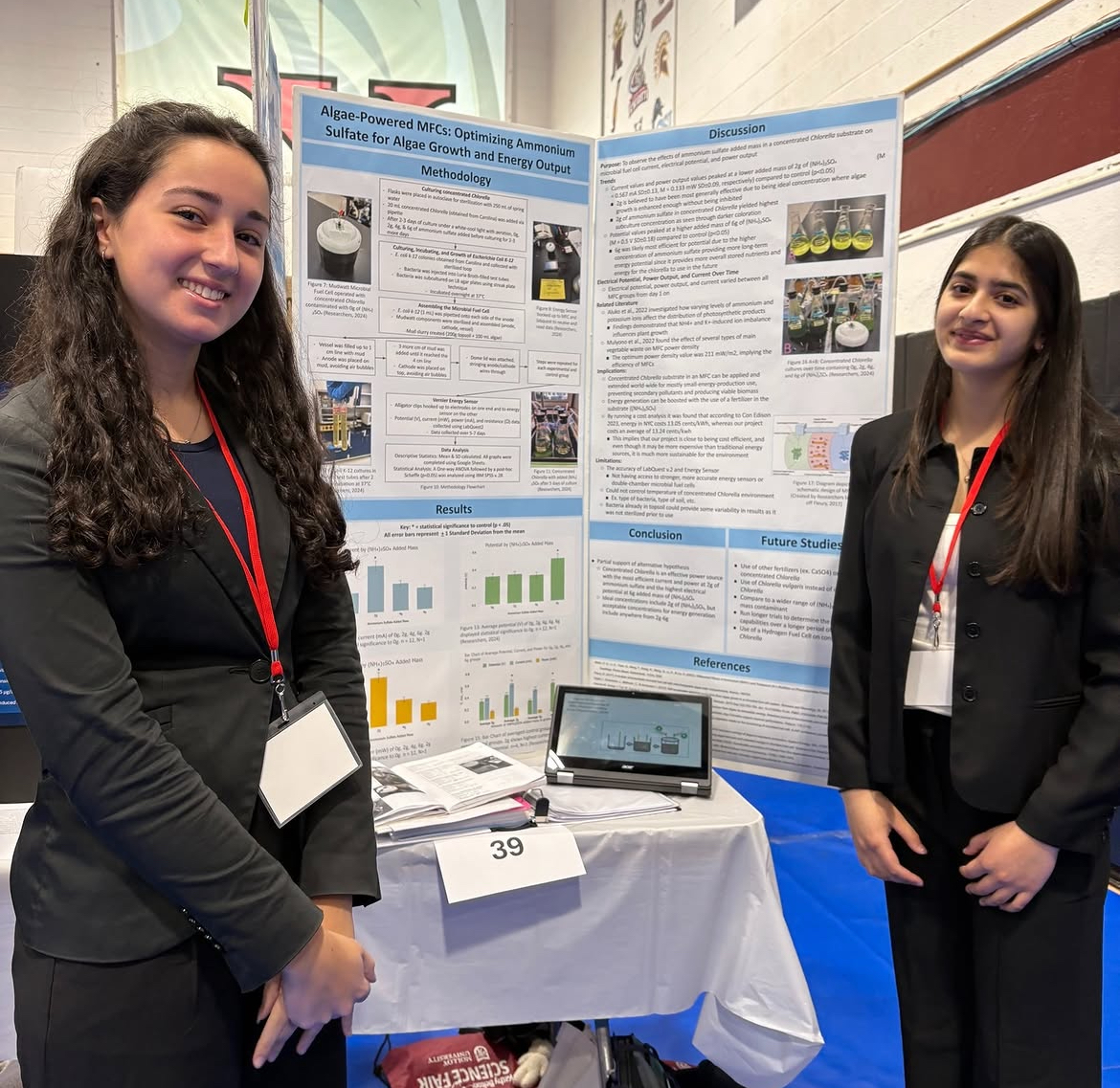 Krisha Wadhwa presenting her research poster at the JYEM / NY-CSEF competition